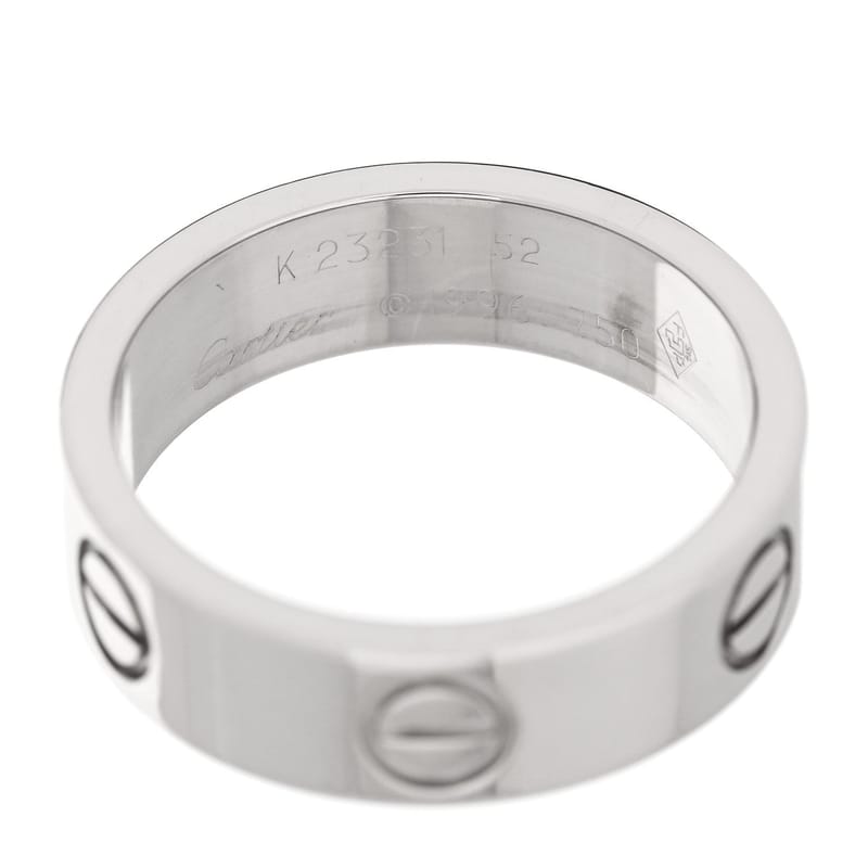 18K біле золото 5.5mm LOVE каблучка 52 6