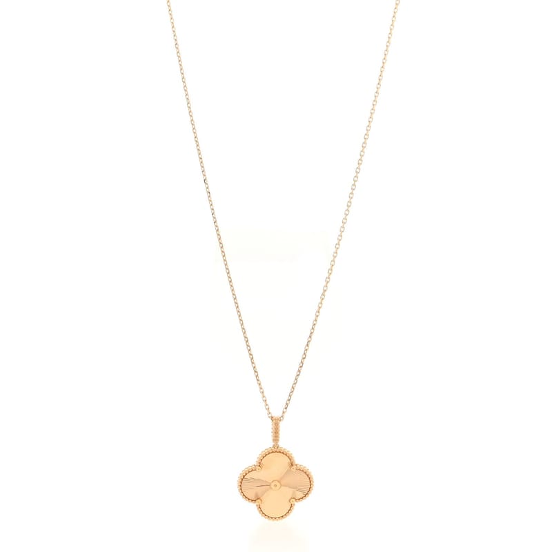 18K жовте золото Guilloche Magic Alhambra Long кольє