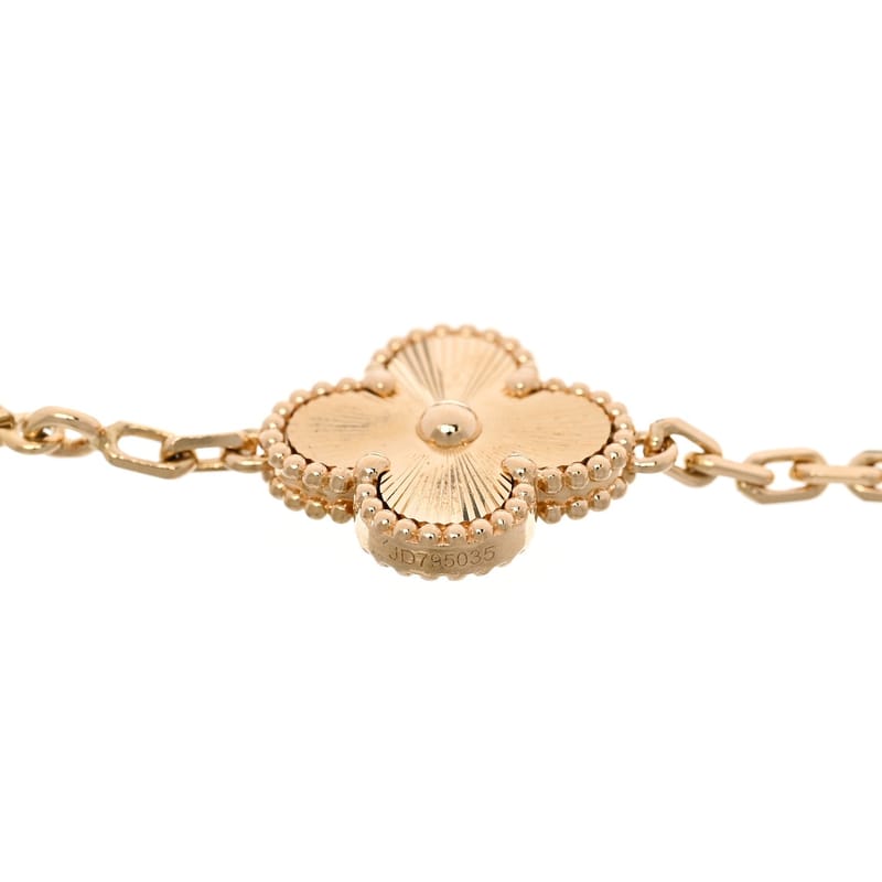 18K жовте золото 5 Motifs Guilloche Vintage Alhambra браслет