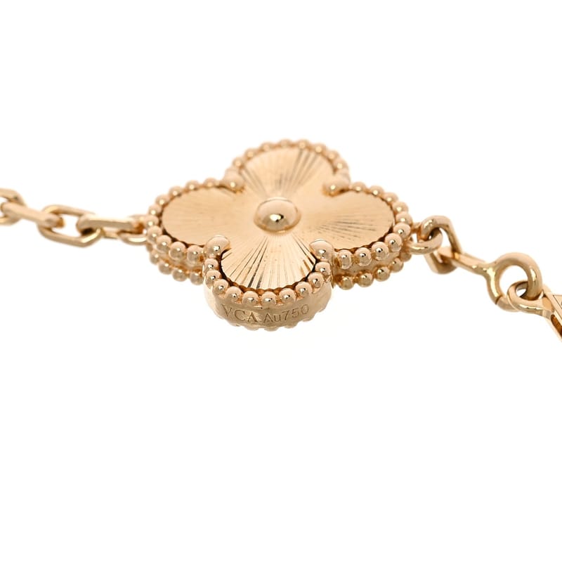 18K жовте золото 5 Motifs Guilloche Vintage Alhambra браслет