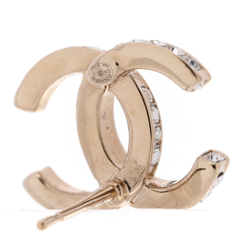 Metal Baguette Crystal CC сережки золото