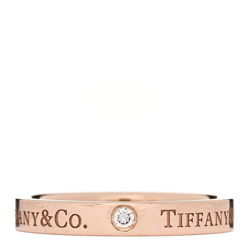 18K рожеве золото діамант 3mm Logo обручка каблучка 53 6.25