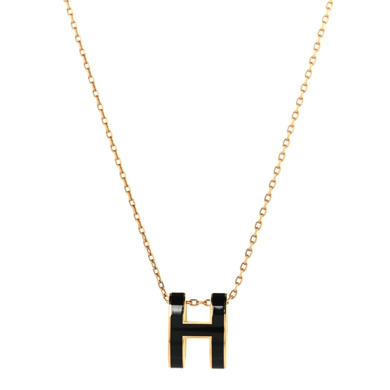 Lacquered золото Pop H підвіска кольє чорний