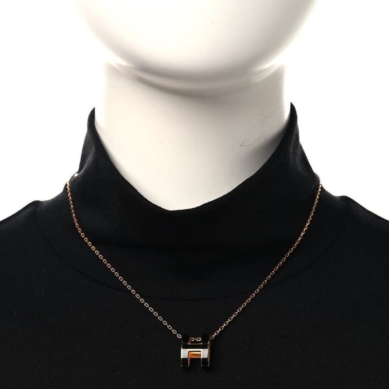 Lacquered золото Pop H підвіска кольє чорний