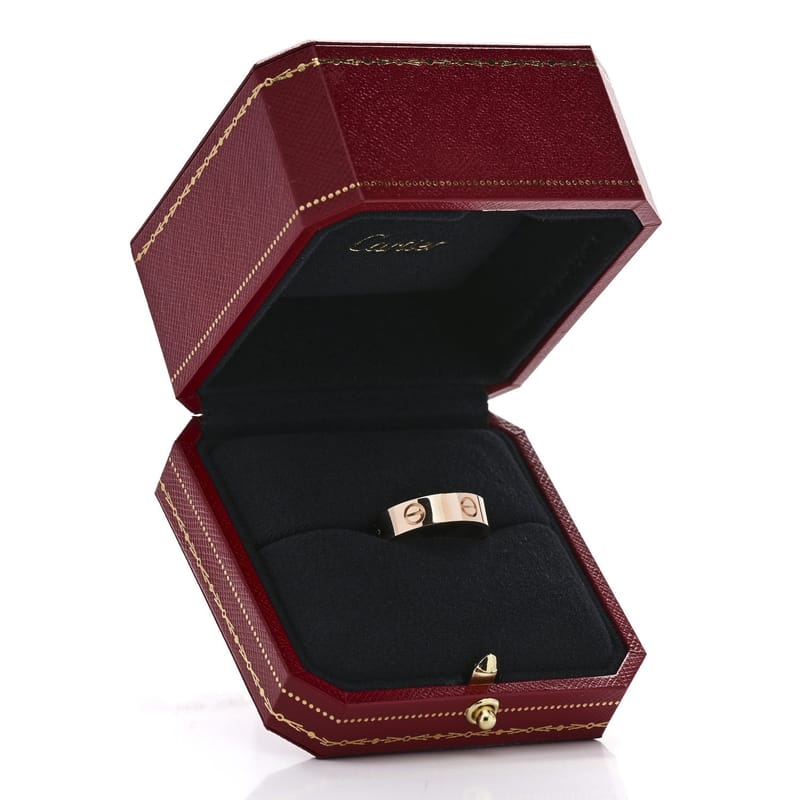 18K рожеве золото 5.5mm LOVE каблучка 57 8