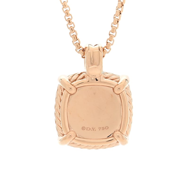 18K рожеве золото діамант Morganite 14mm Chatelaine Pave Bezel підвіска кольє