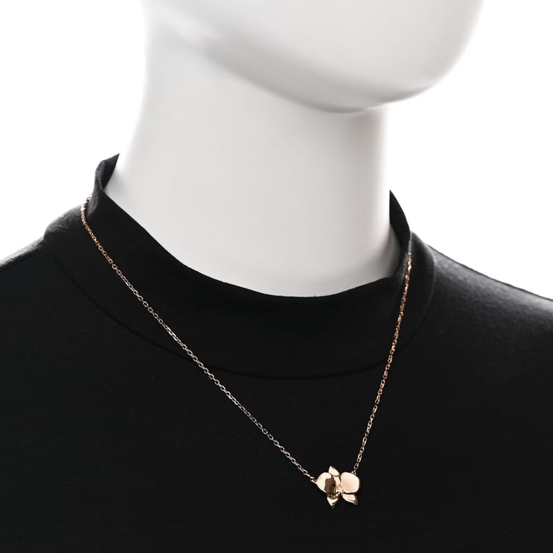 18K рожеве золото діамант Caresse D'Orchidees Par Cartier підвіска кольє