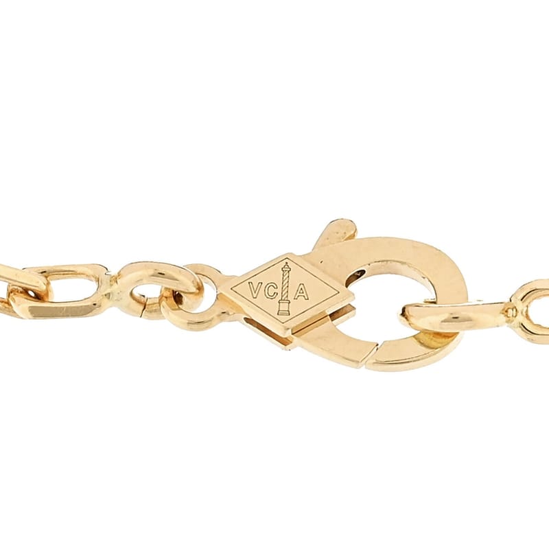 18K жовте золото діамант 5 Motifs Guilloche Vintage Alhambra браслет