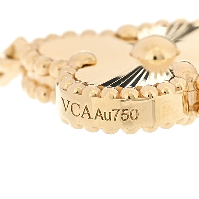 18K жовте золото діамант 5 Motifs Guilloche Vintage Alhambra браслет