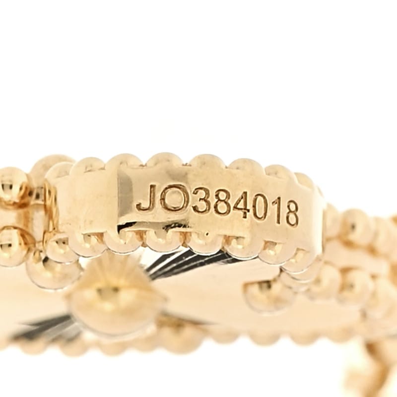 18K жовте золото діамант 5 Motifs Guilloche Vintage Alhambra браслет