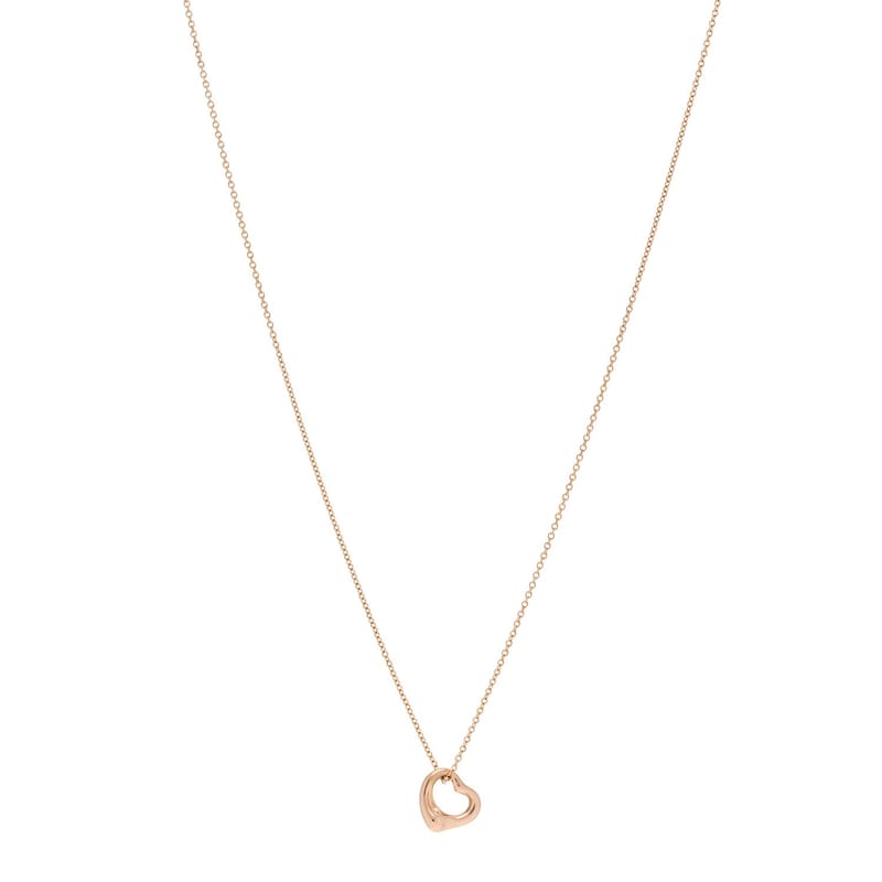 18K рожеве золото 11mm Elsa Peretti Open Heart підвіска кольє