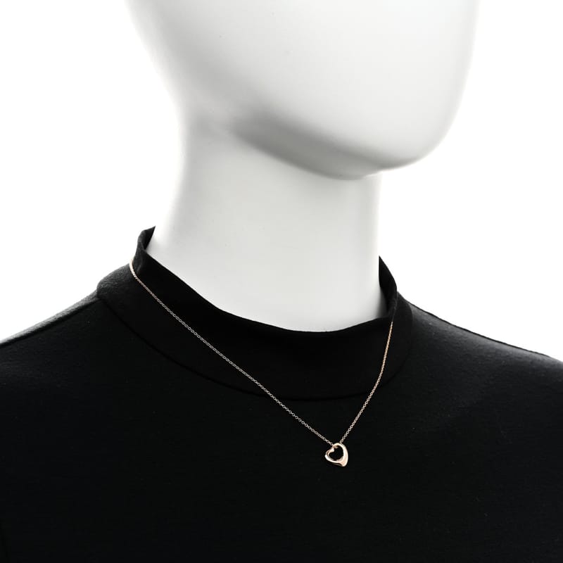 18K рожеве золото 11mm Elsa Peretti Open Heart підвіска кольє