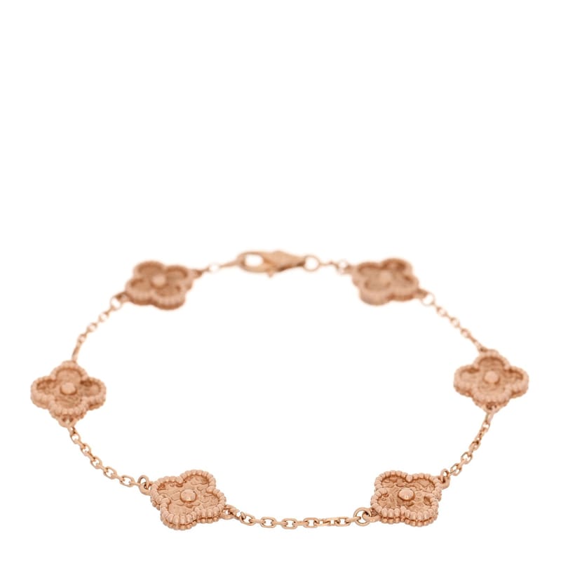 18K рожеве золото 6 Motifs Sweet Alhambra браслет