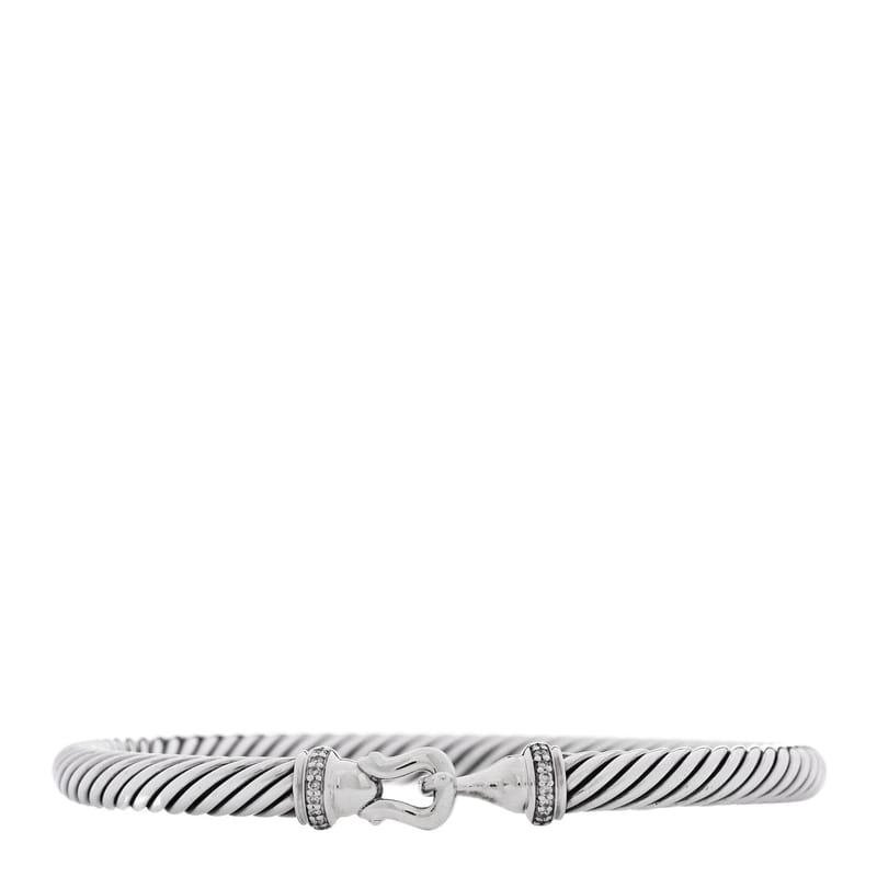 срібло 925 діамант 5mm Cable Buckle браслет