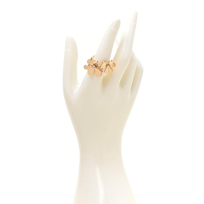 18K жовте золото діамант Frivole Between The Finger каблучка 51 5.75