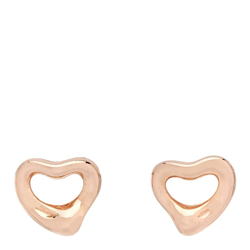 18K рожеве золото 7mm Elsa Peretti Open Heart сережки