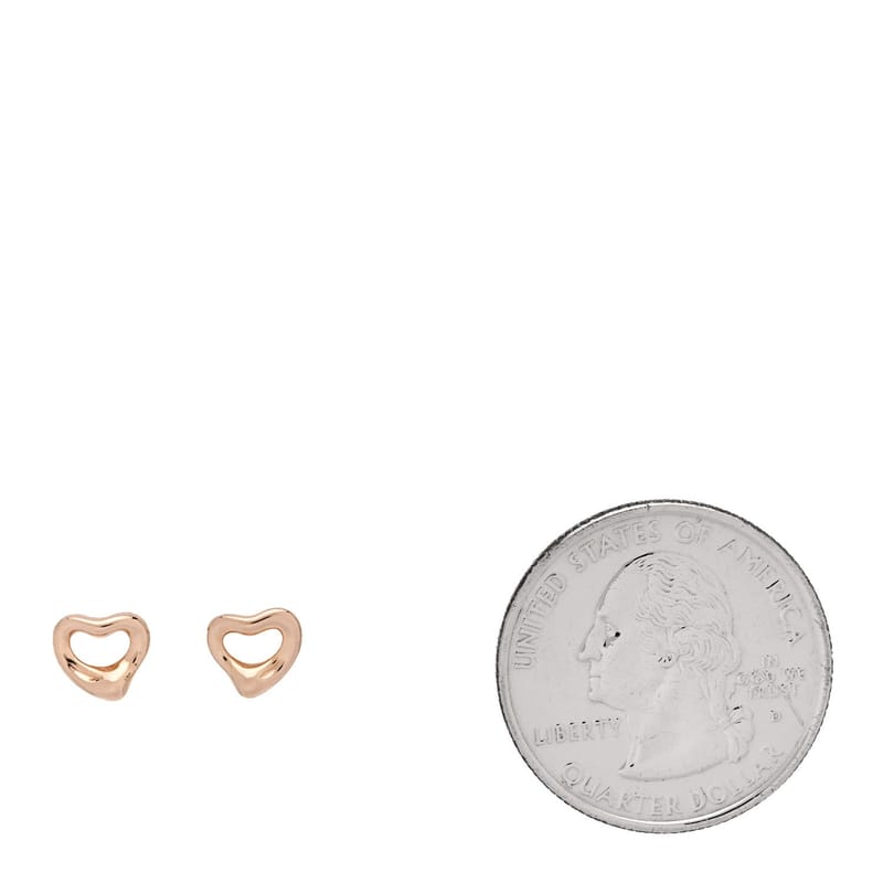 18K рожеве золото 7mm Elsa Peretti Open Heart сережки