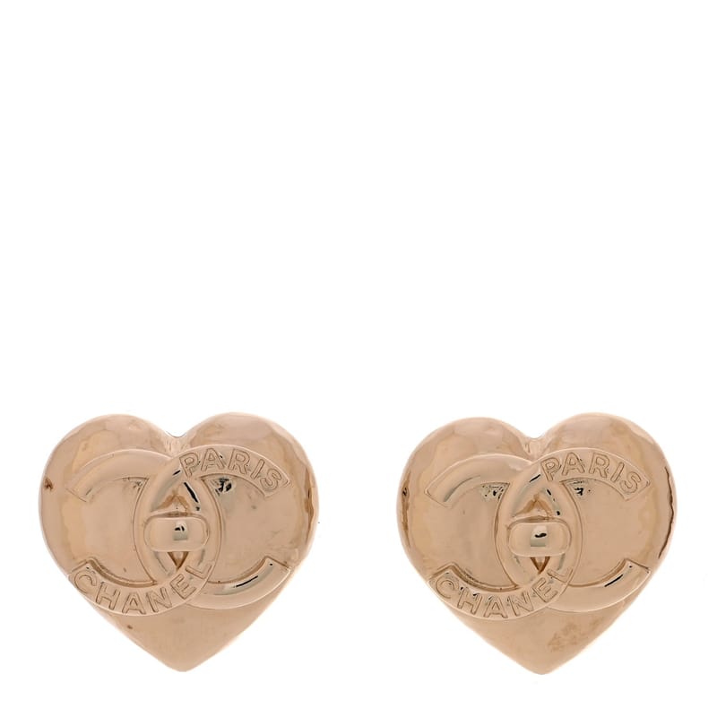Metal CC Heart Turnlock сережки золото