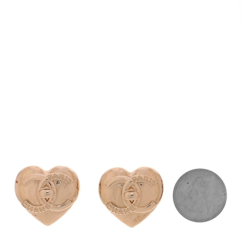 Metal CC Heart Turnlock сережки золото