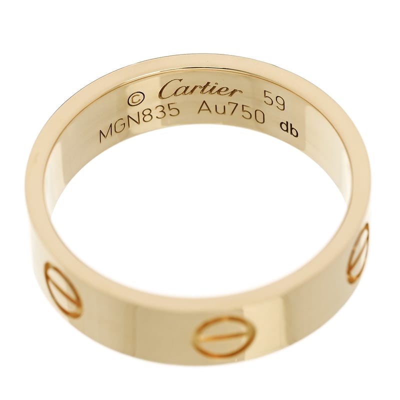 18K жовте золото 5.5mm LOVE каблучка 59 8.75