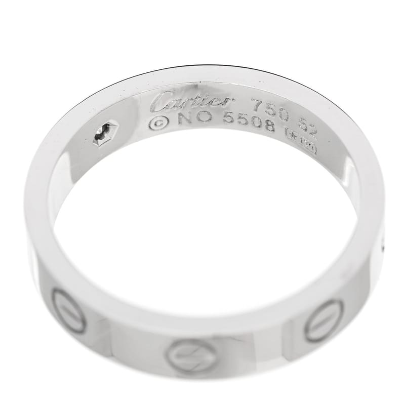 18K біле золото діамант 4mm LOVE Wedding обручка каблучка 52 6