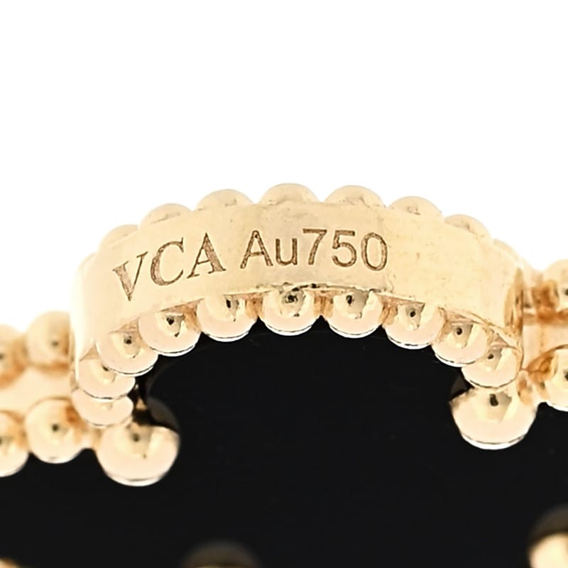 18K жовте золото чорний онікс 5 Motifs Vintage Alhambra браслет