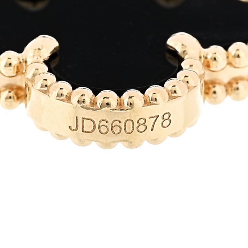 18K жовте золото чорний онікс 5 Motifs Vintage Alhambra браслет