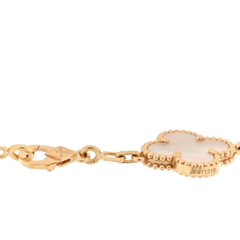 18K жовте золото перламутр 5 Motifs Vintage Alhambra браслет