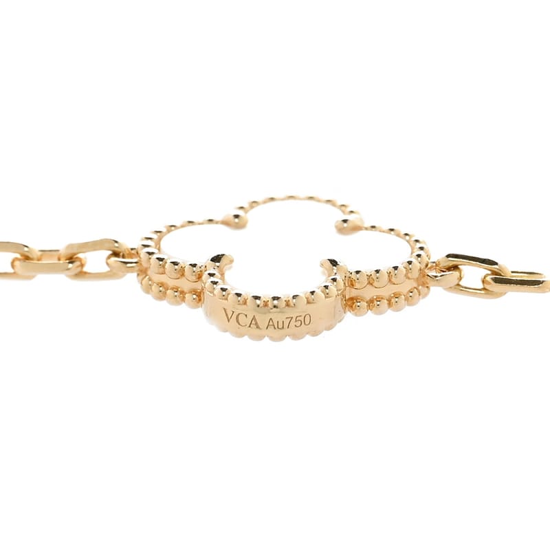 18K жовте золото перламутр 10 Motifs Vintage Alhambra кольє