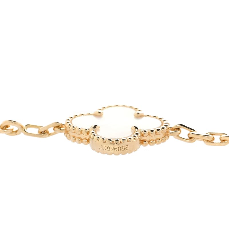 18K жовте золото перламутр 10 Motifs Vintage Alhambra кольє