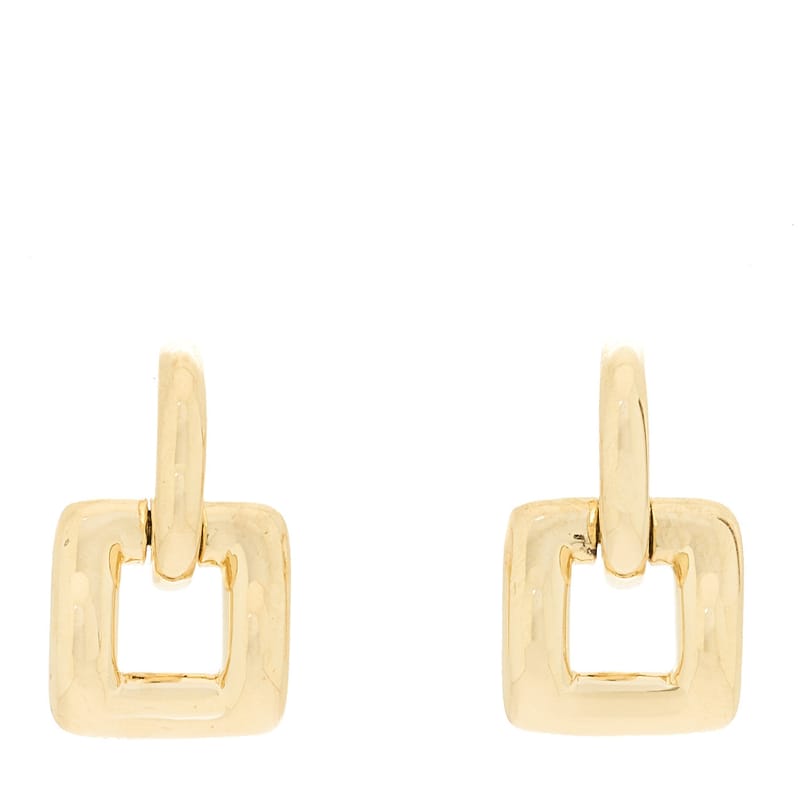 18K жовте золото Square Door Knocker сережки