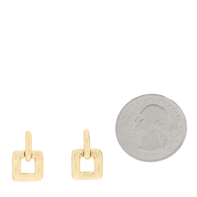 18K жовте золото Square Door Knocker сережки