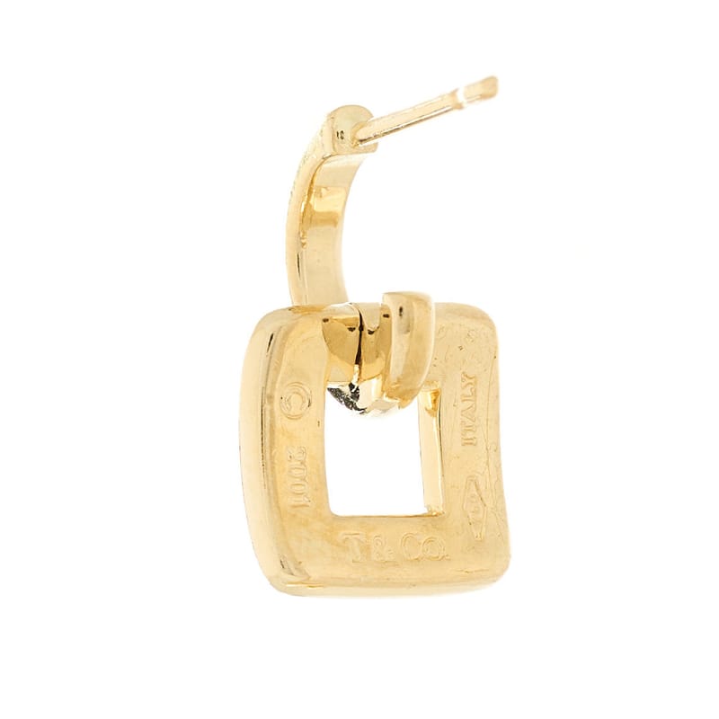 18K жовте золото Square Door Knocker сережки
