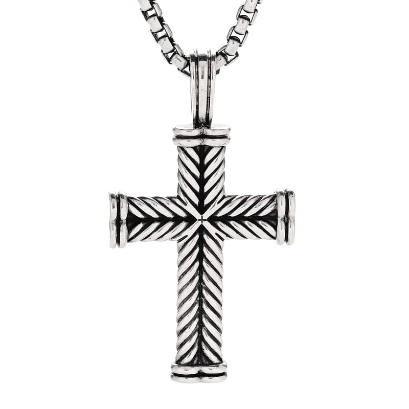 срібло 925 Chevron Cross підвіска кольє