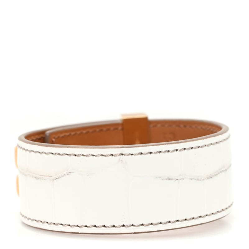 Matte Niloticus Crocodile Himalaya Collier De Chien CDC 24 браслет T3 Blanc