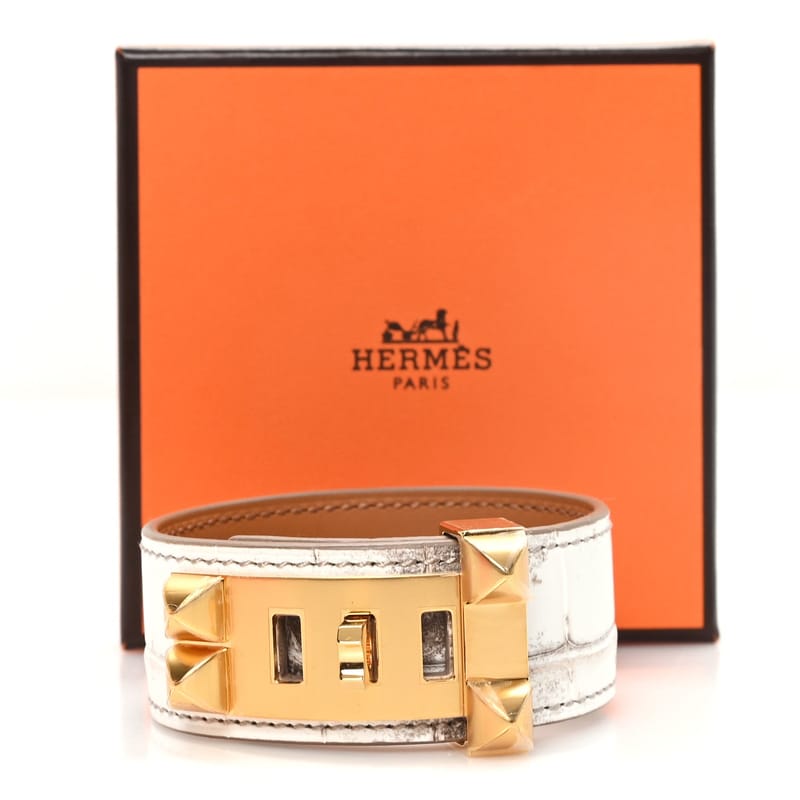 Matte Niloticus Crocodile Himalaya Collier De Chien CDC 24 браслет T3 Blanc