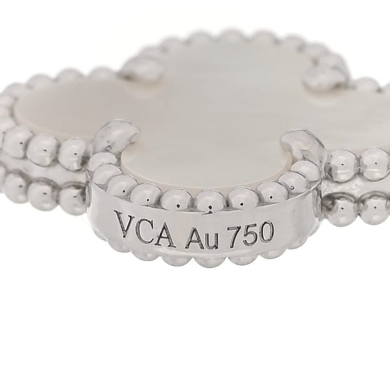 18K біле золото перламутр 5 Motifs Vintage Alhambra браслет