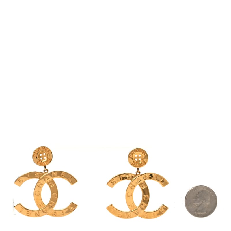 Metal Large Paris Button сережки золото