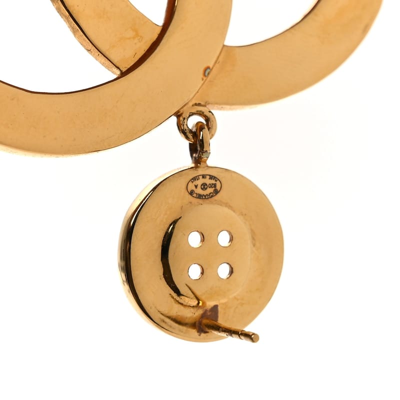 Metal Large Paris Button сережки золото