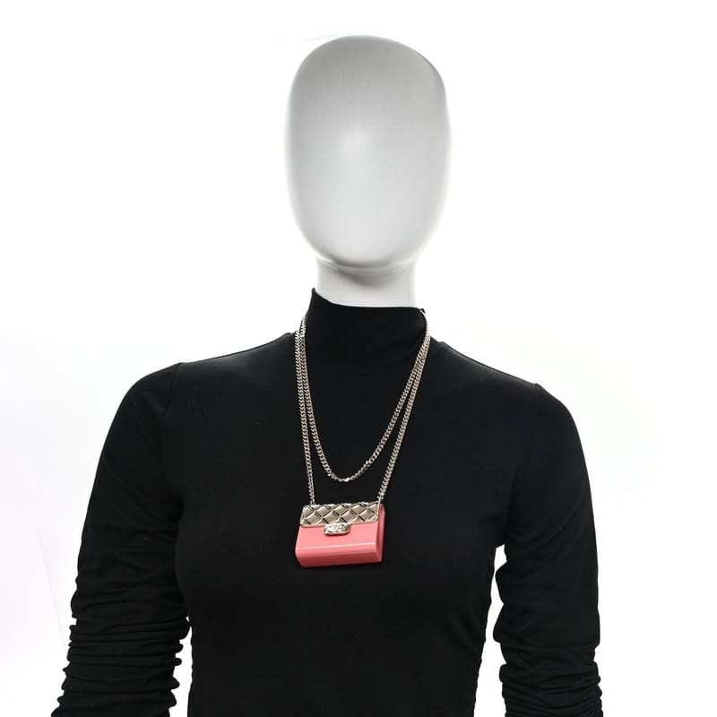 Metal Resin Flap Bag Long кольє золото Red