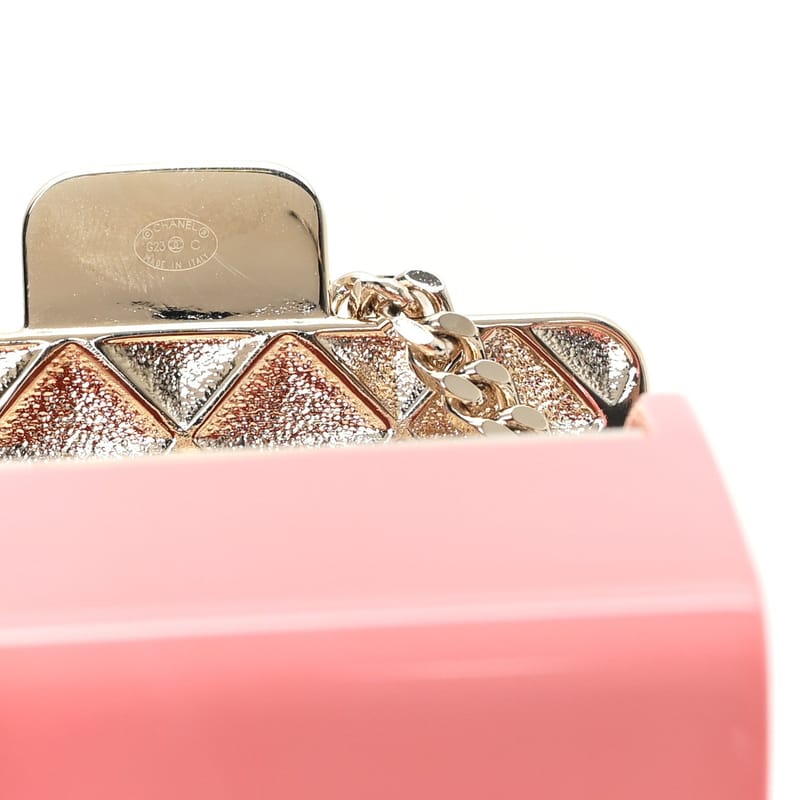 Metal Resin Flap Bag Long кольє золото Red