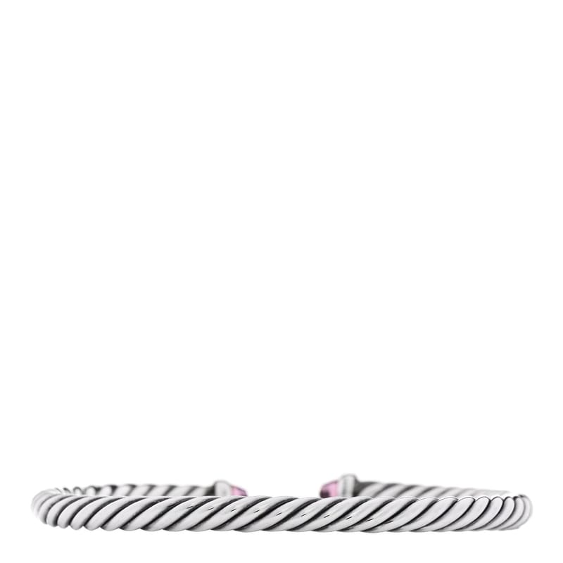 срібло 925 14K жовте золото Garnet 4mm Cable Classics браслет