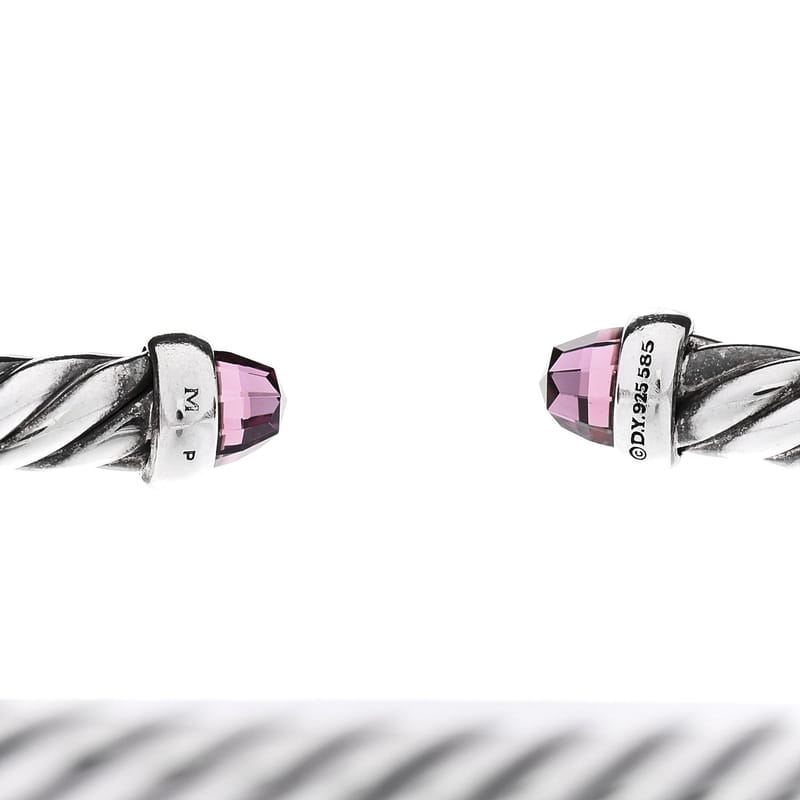 срібло 925 14K жовте золото Garnet 4mm Cable Classics браслет