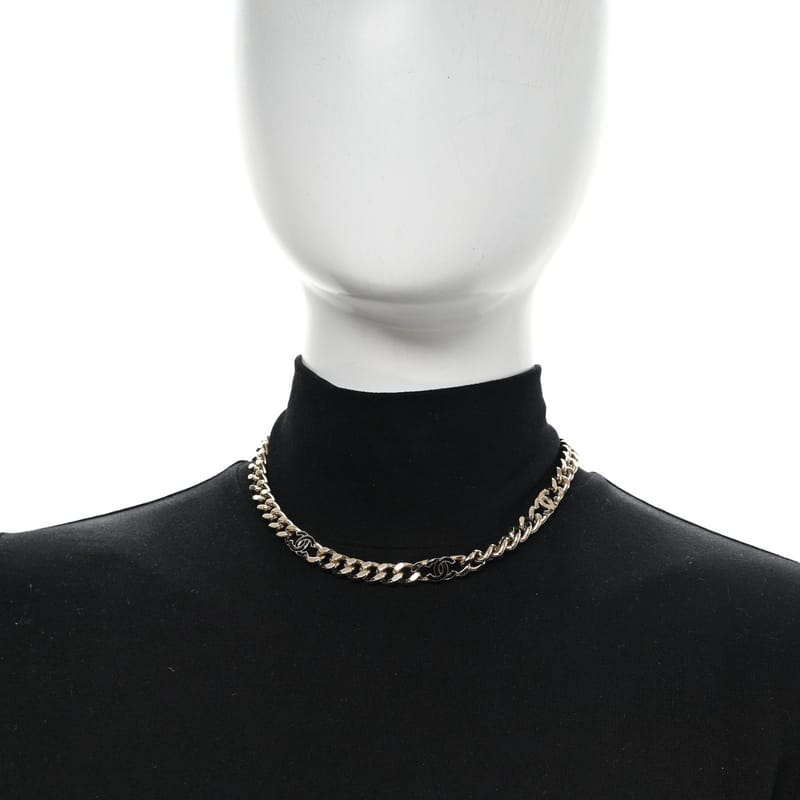 Metal Enamel ланцюг CC чокер золото чорний