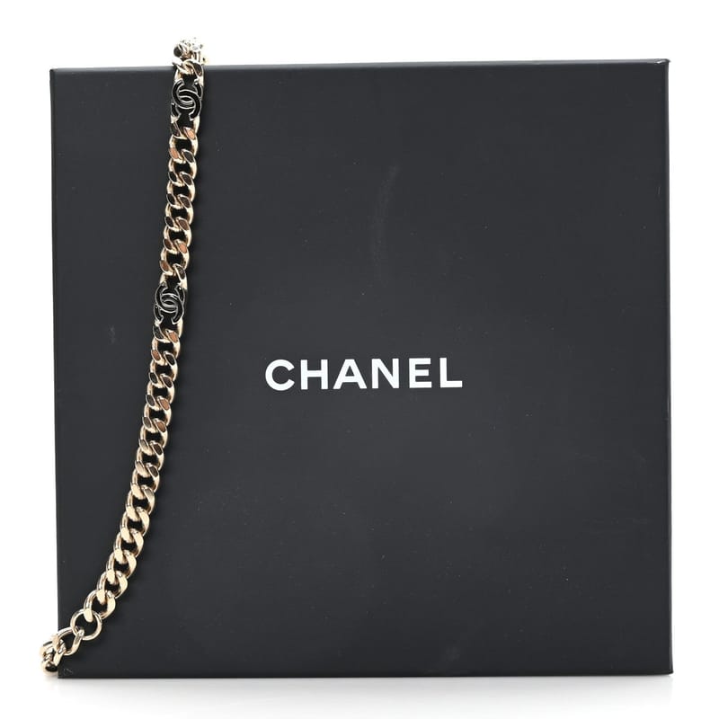 Metal Enamel ланцюг CC чокер золото чорний