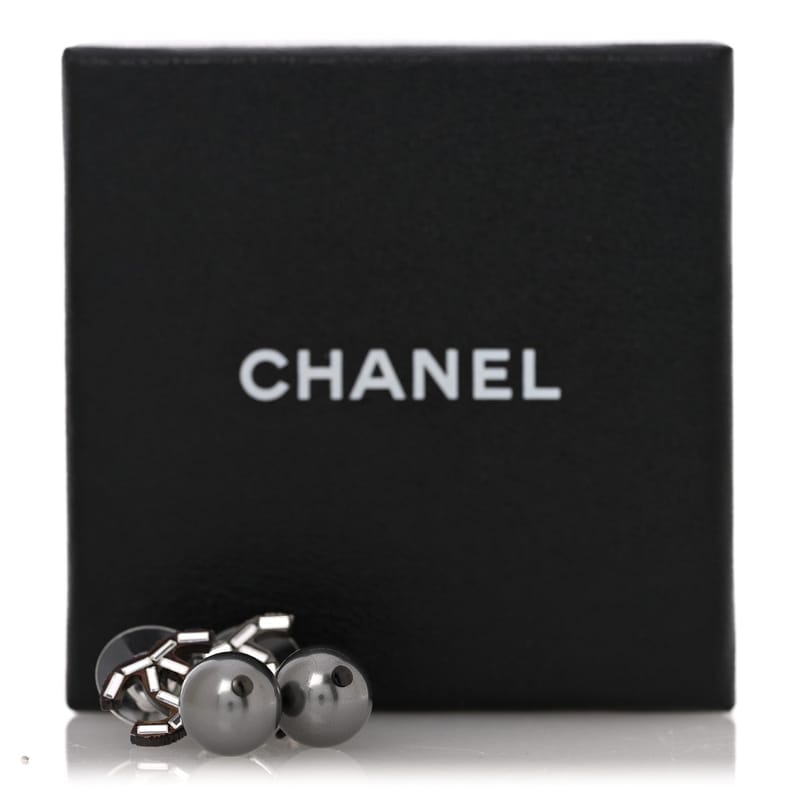 Ruthenium перлина Crystal Baguette CC Drop сережки срібло Grey