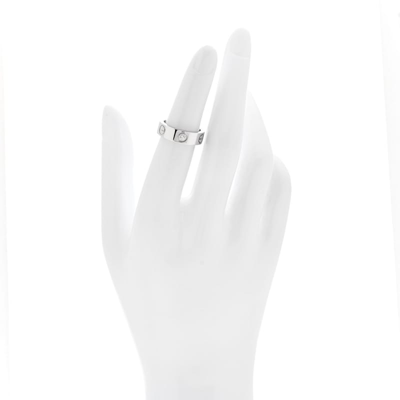 18K біле золото 3 діамант 5.5mm LOVE каблучка 49 5