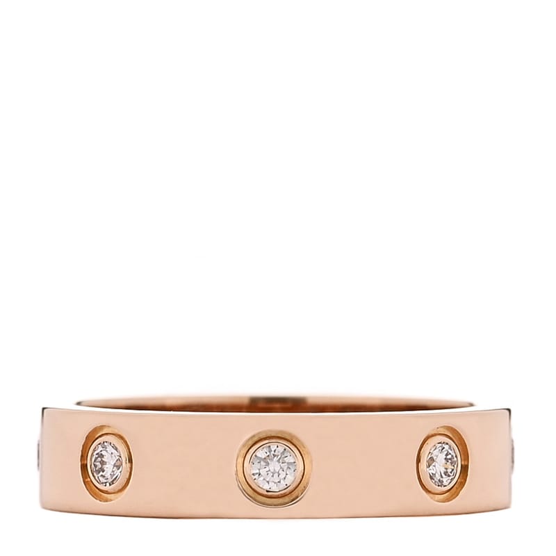 18K рожеве золото 8 діамант 4mm LOVE Wedding обручка каблучка 48 4.5
