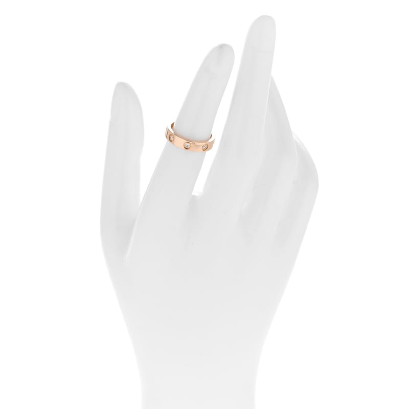 18K рожеве золото 8 діамант 4mm LOVE Wedding обручка каблучка 48 4.5
