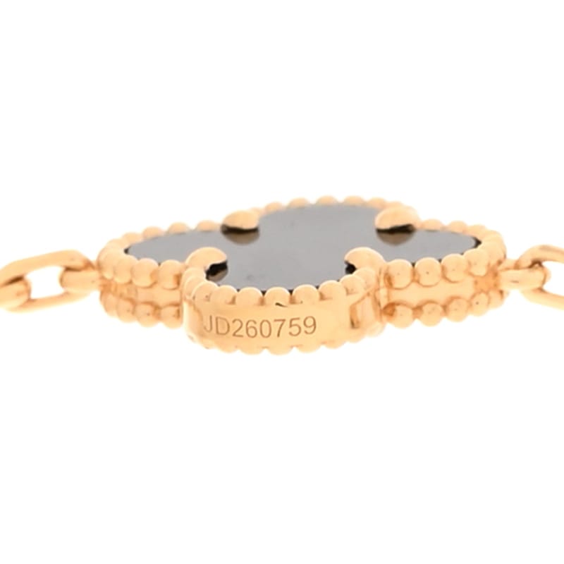 18K жовте золото чорний онікс 20 Motifs Vintage Alhambra кольє